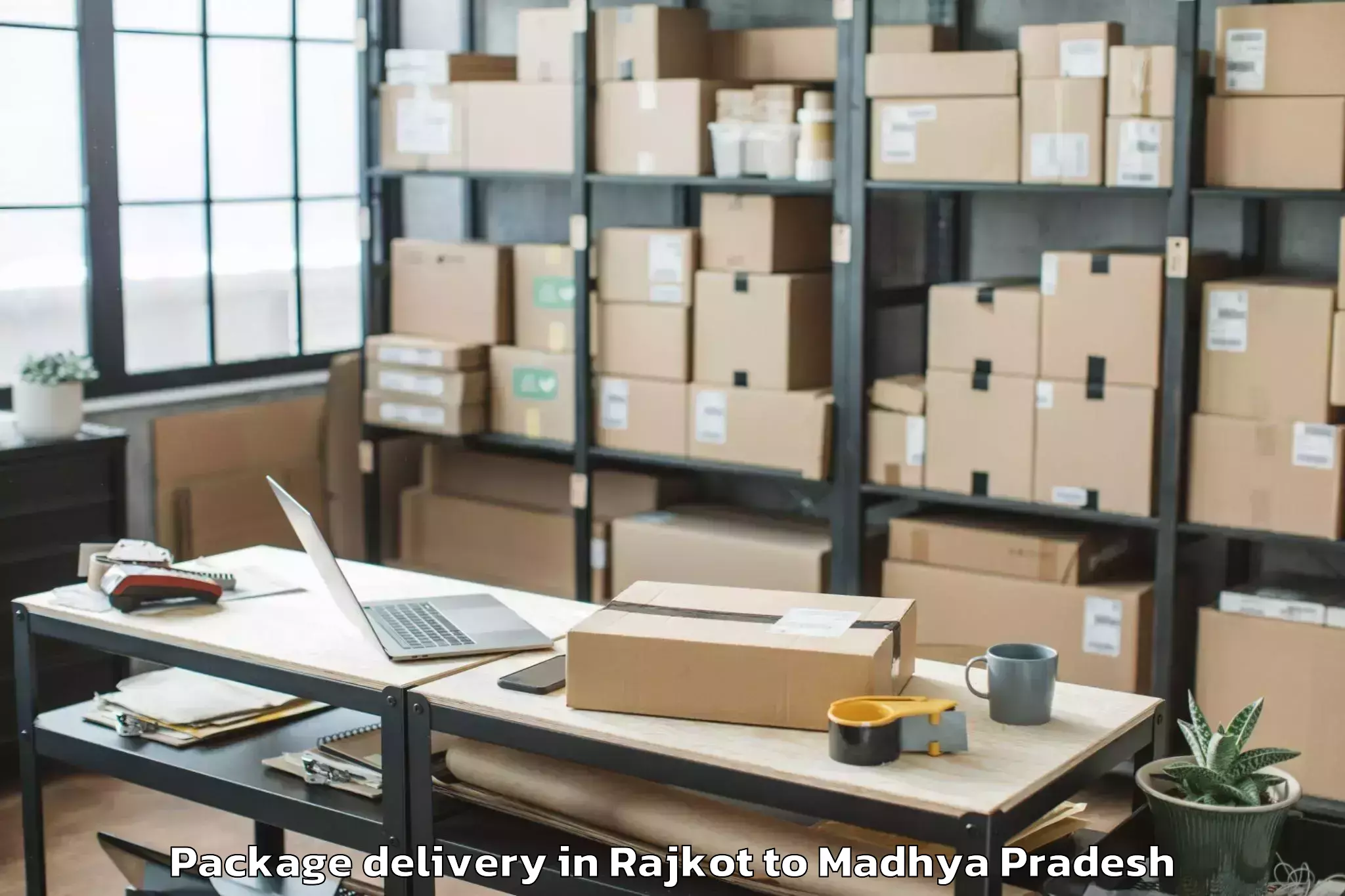 Book Rajkot to Daboh Package Delivery